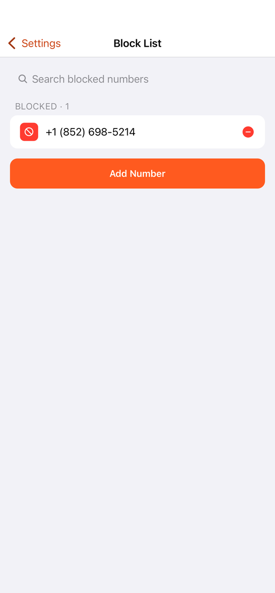 Personal block list